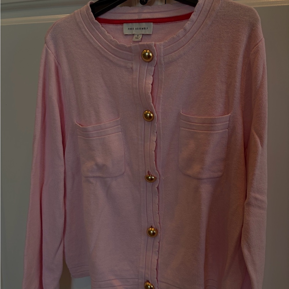 😱💕New Free Assembly Women's Cardigan in Pink, Midweight, Size: S - Picture 9 of 11